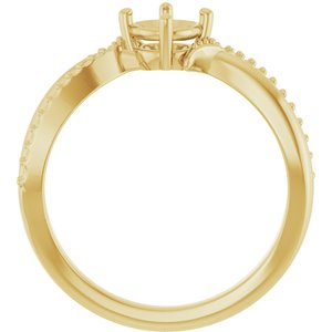 18K Yellow Gold 5.2 mm Round Ring Mounting – image 4