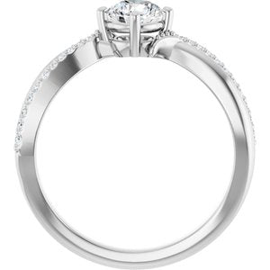 Platinum 5.2 mm Round .08 CTW Natural Diamond Semi-Set Ring – image 3