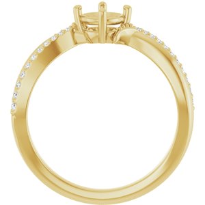 14K Yellow Gold 5.2 mm Round .08 CTW Natural Diamond Semi-Set Ring – image 4