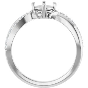 Platinum 5.2 mm Round .08 CTW Natural Diamond Semi-Set Ring – image 4