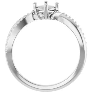 10K White Gold 5.2 mm Round Ring Mounting – image 4