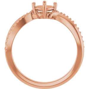 18K Rose Gold 5.2 mm Round Ring Mounting – image 4