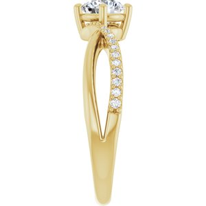 14K Yellow Gold 5.2 mm Round 1/10 CTW Lab-Grown Diamond Semi-Set Ring – image 7