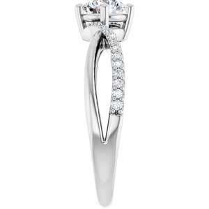 Platinum 5.2 mm Round .08 CTW Natural Diamond Semi-Set Ring – image 7