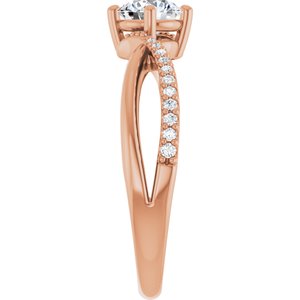18K Rose Gold 5.2 mm Round Ring Mounting – image 7