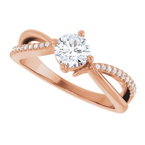 18K Rose Gold 5.2 mm Round Ring Mounting – image 8