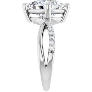 14K X1 White Gold 11x9 mm Elongated Cushion Ring Mounting – image 7