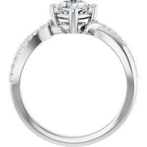 14K X1 White Gold 5.5x5.5 mm Cushion Ring Mounting – image 3