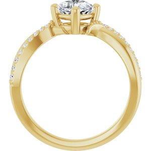 10K Yellow Gold 5.5x5.5 mm Cushion Ring Mounting – image 3