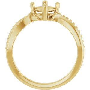 10K Yellow Gold 5.5x5.5 mm Cushion Ring Mounting – image 4