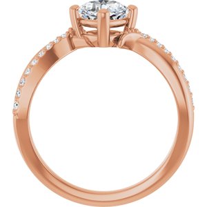 14K Rose Gold 5.5x5.5 mm Cushion Ring Mounting – image 3