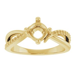 18K Yellow Gold 5.5x5.5 mm Cushion Ring Mounting – image 6