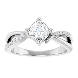 10K White Gold 5.5x5.5 mm Cushion Ring Mounting – image 5
