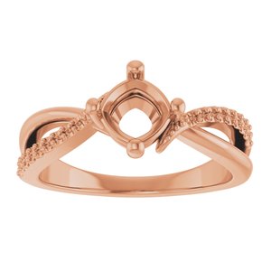 14K Rose Gold 5.5x5.5 mm Cushion Ring Mounting – image 6