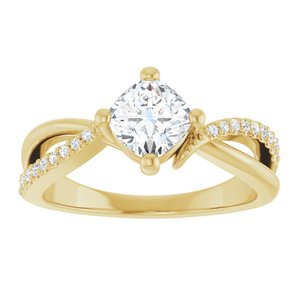 18K Yellow Gold 5.5x5.5 mm Cushion Ring Mounting – image 5