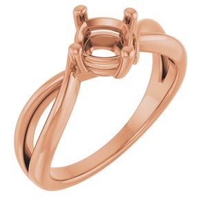 10K Rose Gold 5.5x5.5 mm Cushion Ring Mounting – image 2