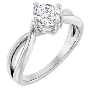 Sterling Silver 5.5x5.5 mm Cushion Ring Mounting
