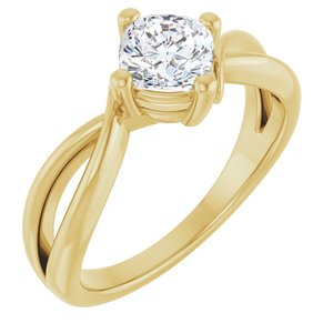 18K Yellow Gold 5.5x5.5 mm Cushion Ring Mounting