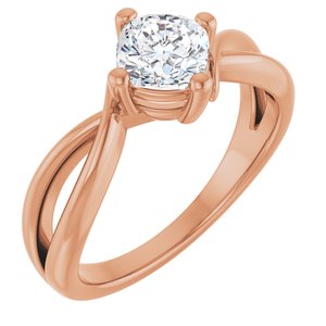 14K Rose Gold 5.5x5.5 mm Cushion Ring Mounting