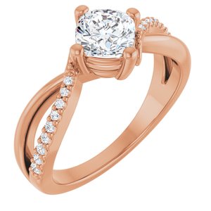 14K Rose Gold 5.5x5.5 mm Cushion Ring Mounting