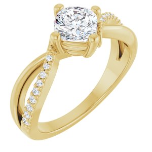 18K Yellow Gold 5.5x5.5 mm Cushion Ring Mounting
