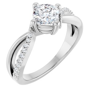 Sterling Silver 5.5x5.5 mm Cushion Ring Mounting