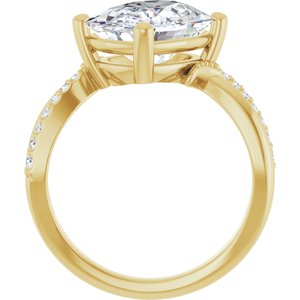 10K Yellow Gold 11x9 mm Elongated Cushion Ring Mounting – image 3