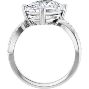 Sterling Silver 11x9 mm Elongated Cushion Ring Mounting – image 3