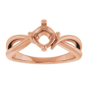 10K Rose Gold 5.5x5.5 mm Cushion Ring Mounting – image 6
