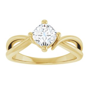 18K Yellow Gold 5.5x5.5 mm Cushion Ring Mounting – image 5
