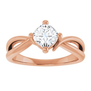 10K Rose Gold 5.5x5.5 mm Cushion Ring Mounting – image 5