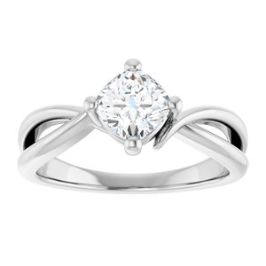 10K White Gold 5.5x5.5 mm Cushion Ring Mounting – image 5