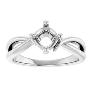 Sterling Silver 5.5x5.5 mm Cushion Ring Mounting – image 6