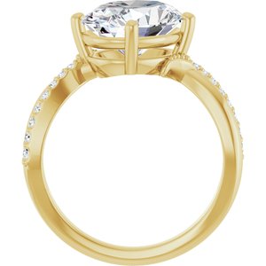 10K Yellow Gold 11x9 mm Oval Ring Mounting – image 3