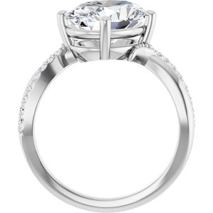 14K White Gold 11x9 mm Oval Ring Mounting – image 3