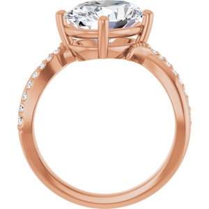 14K Rose Gold 11x9 mm Oval Ring Mounting – image 3