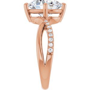 14K Rose Gold 11x9 mm Oval Ring Mounting – image 7