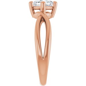 14K Rose Gold 5.5x5.5 mm Cushion Ring Mounting – image 7