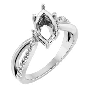 Sterling Silver 11x5.5 mm Marquise Ring Mounting – image 2