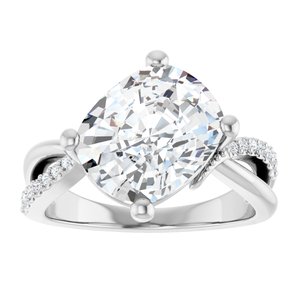 Sterling Silver 11x9 mm Elongated Cushion Ring Mounting – image 5