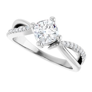 10K White Gold 5.5x5.5 mm Cushion Ring Mounting – image 8