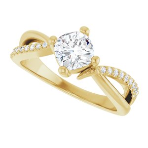 18K Yellow Gold 5.5x5.5 mm Cushion Ring Mounting – image 8
