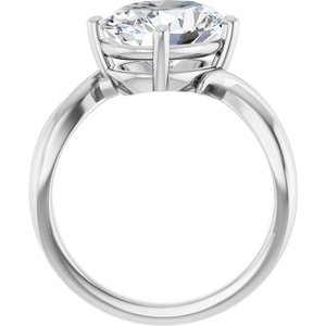 14K White Gold 11x9 mm Oval Ring Mounting – image 3