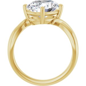18K Yellow Gold 11x9 mm Oval Ring Mounting – image 3