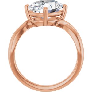 18K Rose Gold 11x9 mm Oval Ring Mounting – image 3
