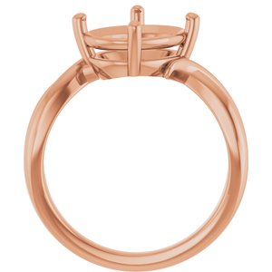 14K Rose Gold 11x9 mm Oval Ring Mounting – image 4