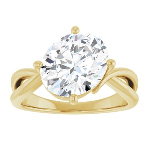 14K Yellow Gold 11x9 mm Oval Ring Mounting – image 5
