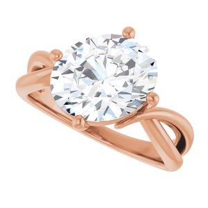 10K Rose Gold 11x9 mm Oval Ring Mounting – image 8