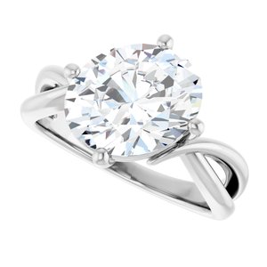 14K White Gold 11x9 mm Oval Ring Mounting – image 8
