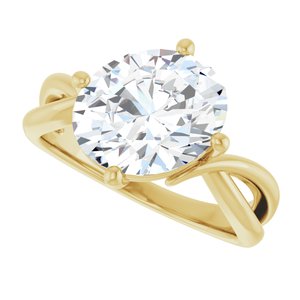 18K Yellow Gold 11x9 mm Oval Ring Mounting – image 8